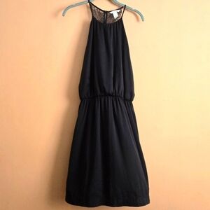 H&M Black Sleeveless Dress with Lace Back – Size 12